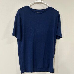 Zara Man Soft Deep Blue Short Sleeve T-Shirt Men's Size Large